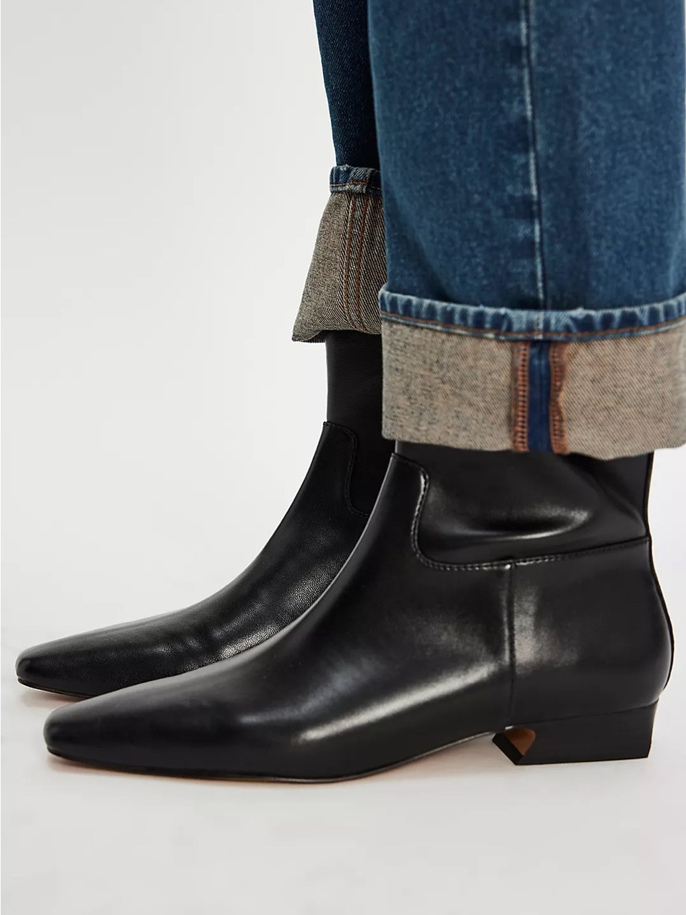 FREE PEOPLE EASY DOES IT VEGAN BLACK ANKLE BOOTS 8